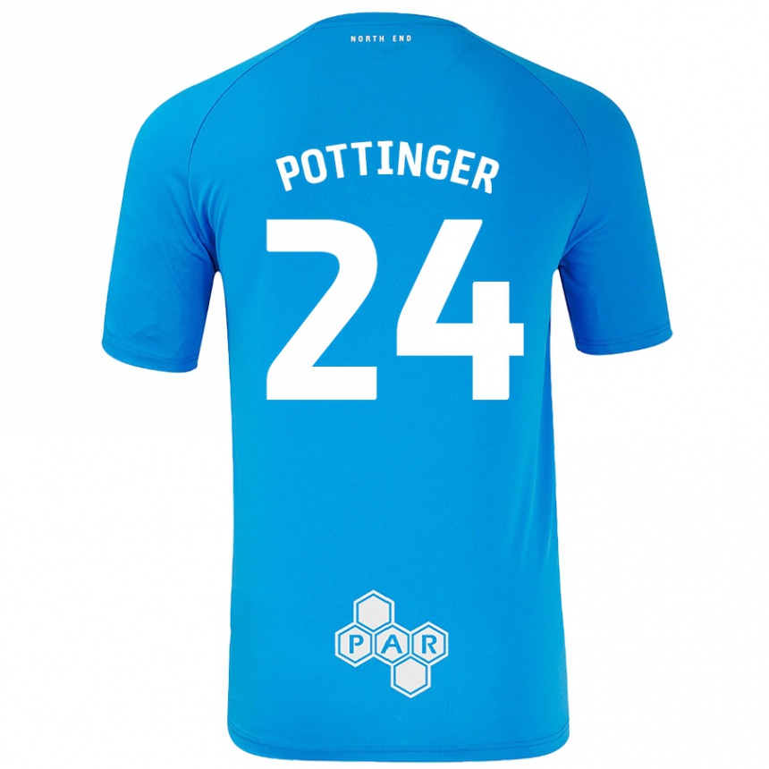 גברים כדורגל Kaya Pottinger #24 כחול שמיים הרחק ג'רזי 2024/25
