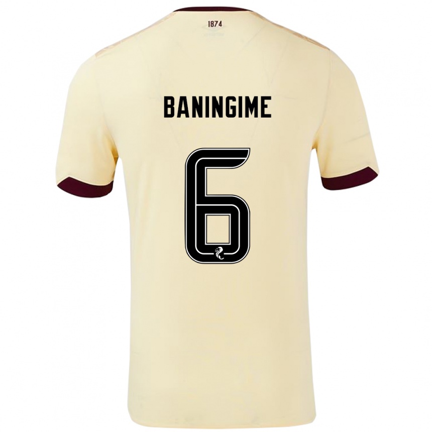 גברים כדורגל Beni Baningime #6 קרם בורדו הרחק ג'רזי 2024/25