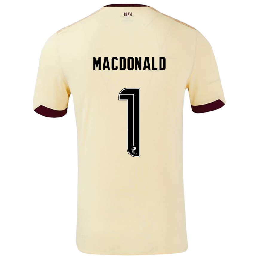 גברים כדורגל Jamie Macdonald #1 קרם בורדו הרחק ג'רזי 2024/25