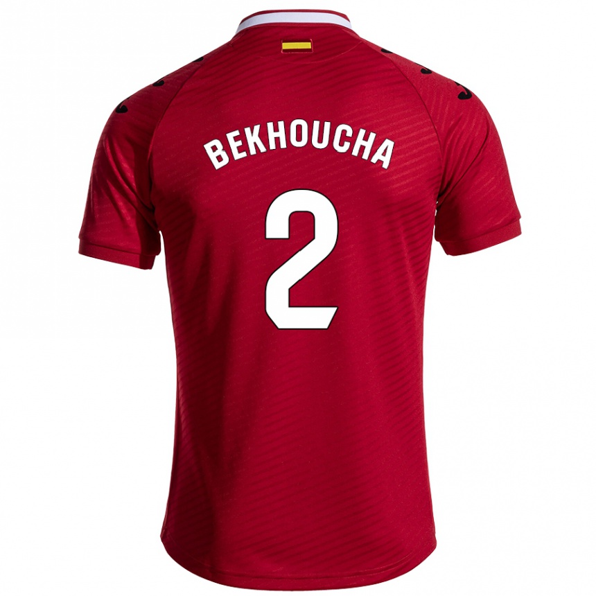גברים כדורגל Ismael Bekhoucha #2 אדום כהה הרחק ג'רזי 2024/25