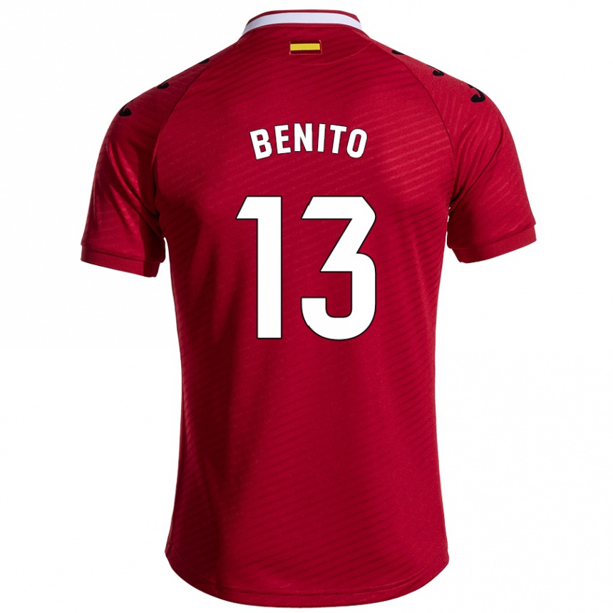גברים כדורגל Jorge Benito #13 אדום כהה הרחק ג'רזי 2024/25