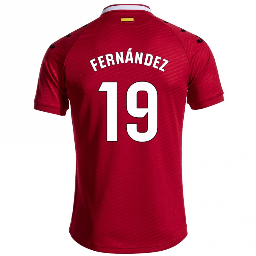 גברים כדורגל Ismael Fernández #19 אדום כהה הרחק ג'רזי 2024/25