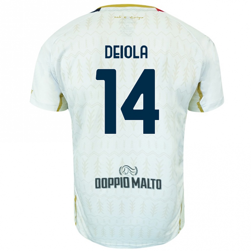גברים כדורגל Alessandro Deiola #14 לָבָן הרחק ג'רזי 2024/25