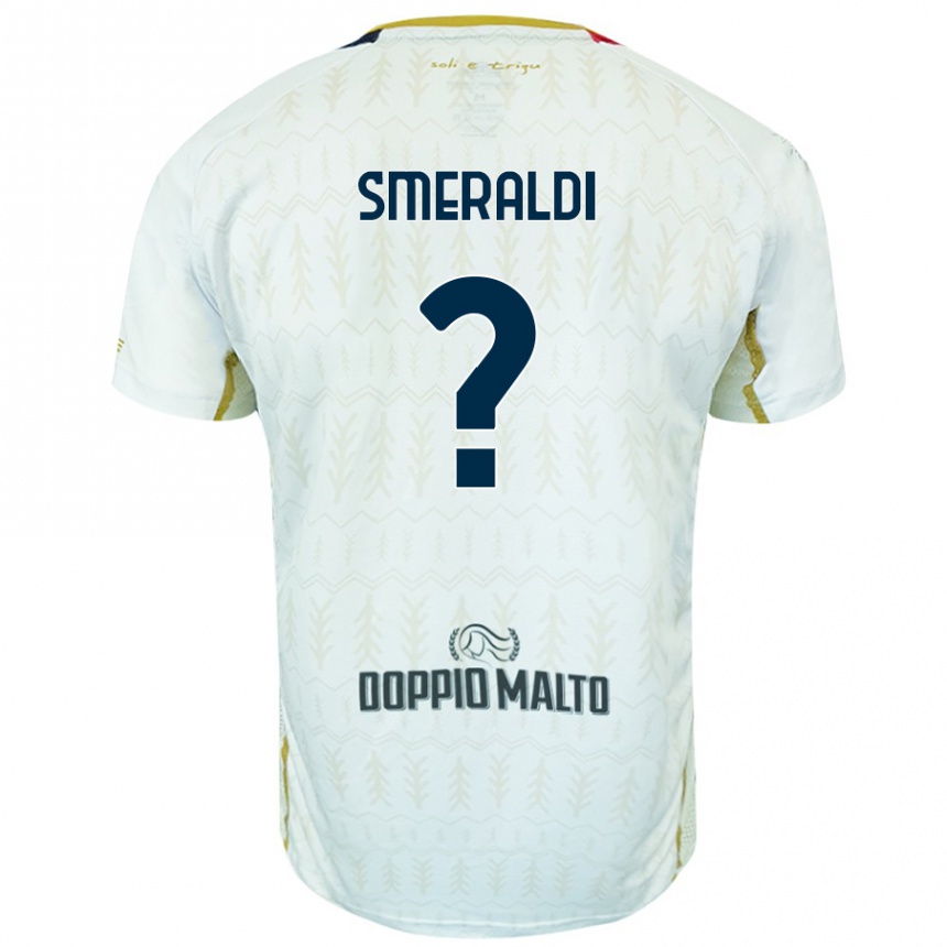 גברים כדורגל Andrea Smeraldi #0 לָבָן הרחק ג'רזי 2024/25
