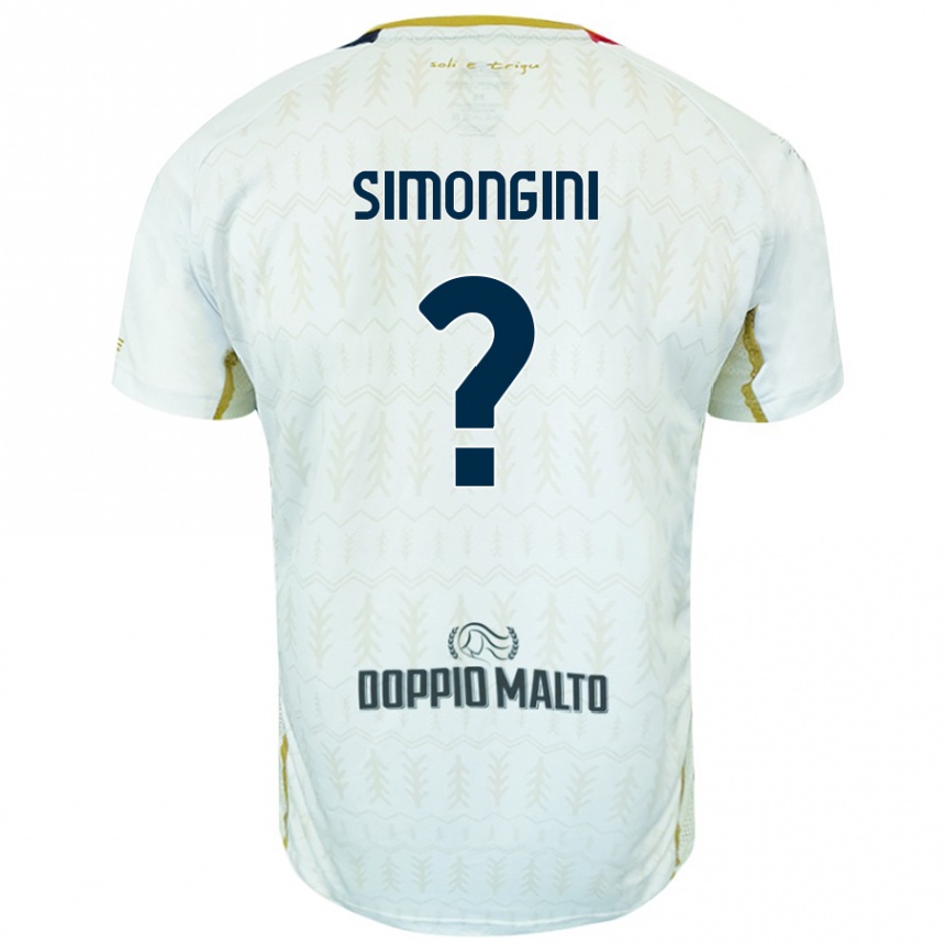 גברים כדורגל Andrea Simongini #0 לָבָן הרחק ג'רזי 2024/25