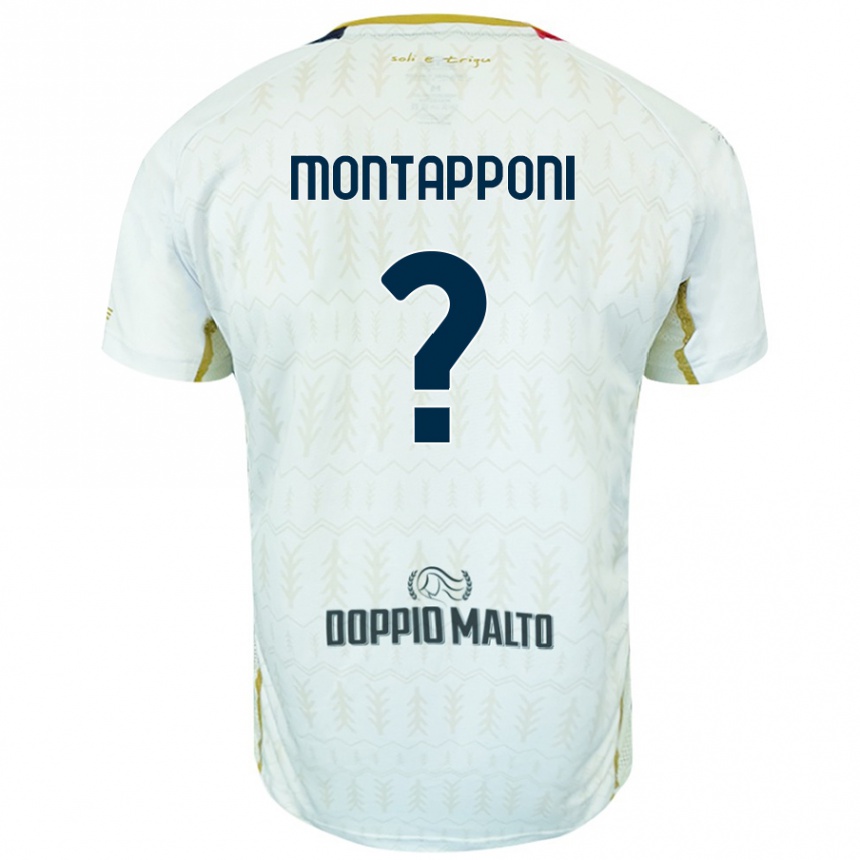 גברים כדורגל Leonardo Montapponi #0 לָבָן הרחק ג'רזי 2024/25