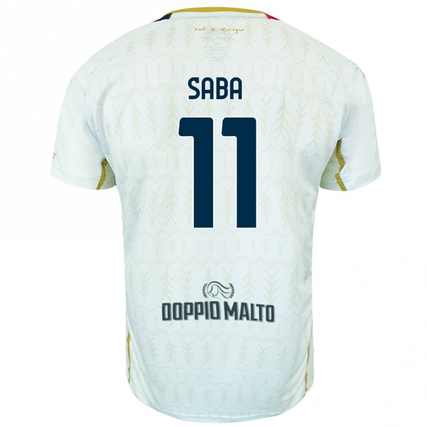 גברים כדורגל Alessio Saba #11 לָבָן הרחק ג'רזי 2024/25