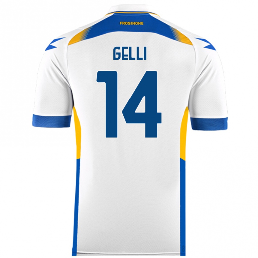 גברים כדורגל Francesco Gelli #14 לָבָן הרחק ג'רזי 2024/25