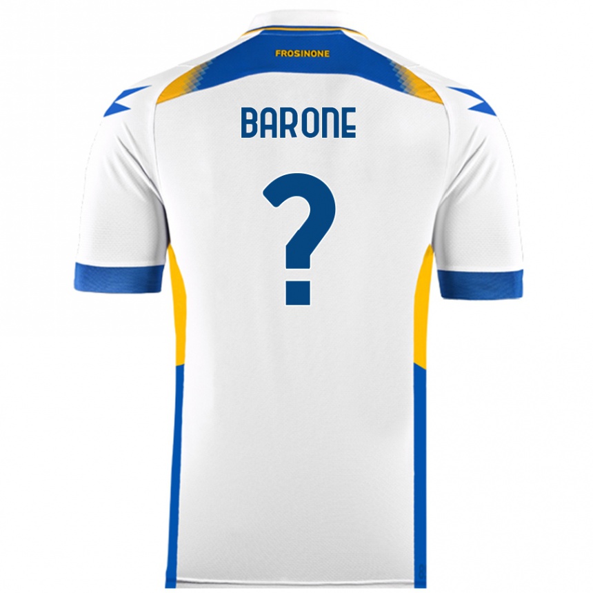 גברים כדורגל Filippo Barone #0 לָבָן הרחק ג'רזי 2024/25