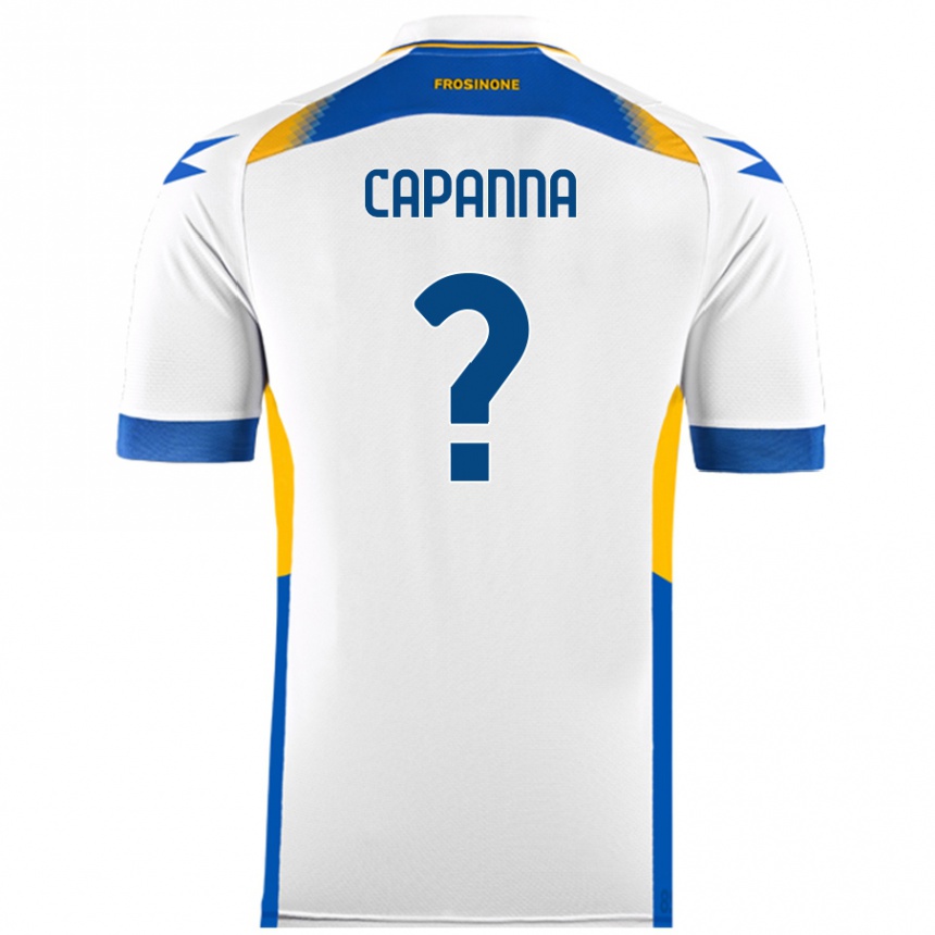 גברים כדורגל Tommaso Capanna #0 לָבָן הרחק ג'רזי 2024/25
