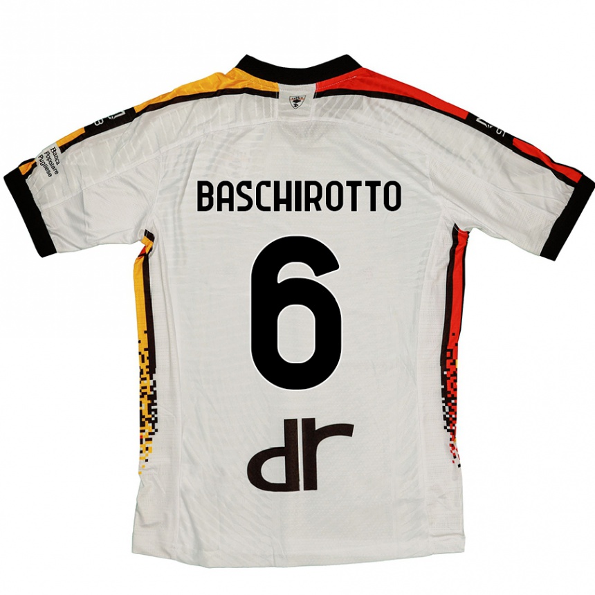 גברים כדורגל Federico Baschirotto #6 לבן שחור הרחק ג'רזי 2024/25