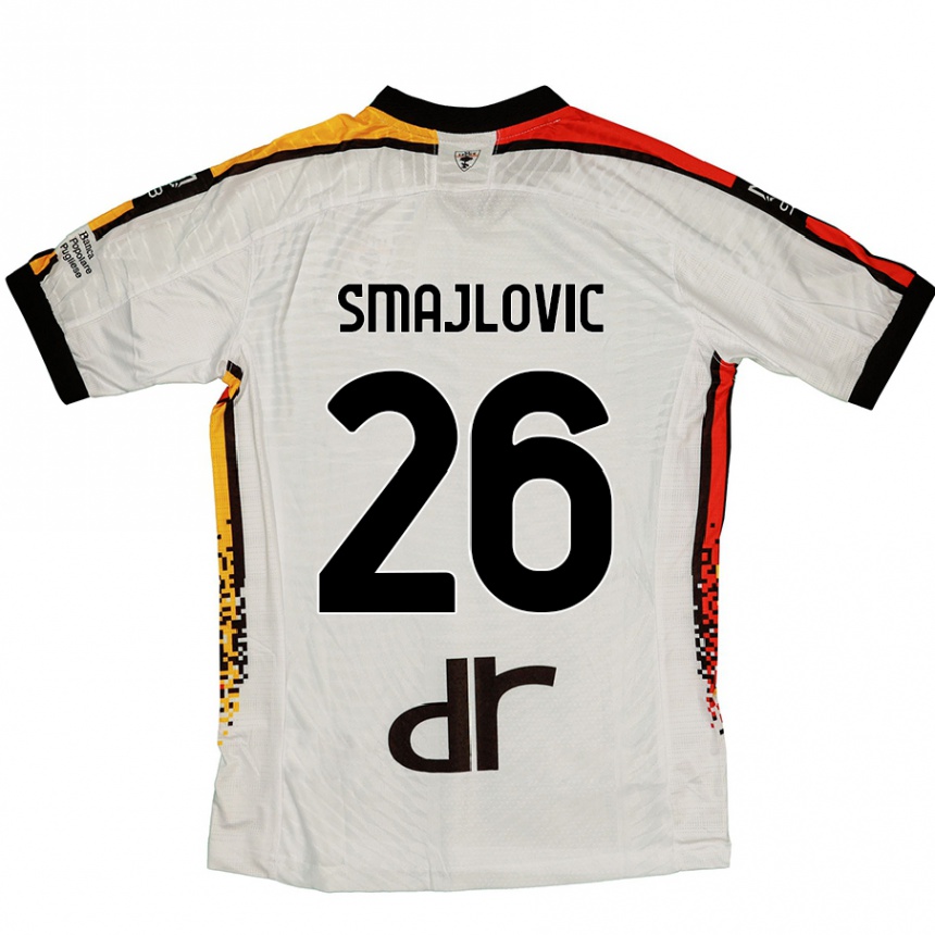 גברים כדורגל Zinedin Smajlovic #26 לבן שחור הרחק ג'רזי 2024/25