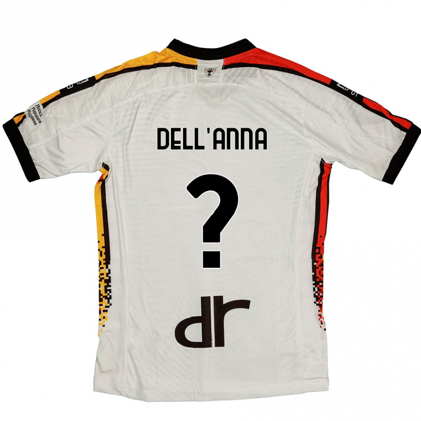 גברים כדורגל Simone Dell'anna #0 לבן שחור הרחק ג'רזי 2024/25