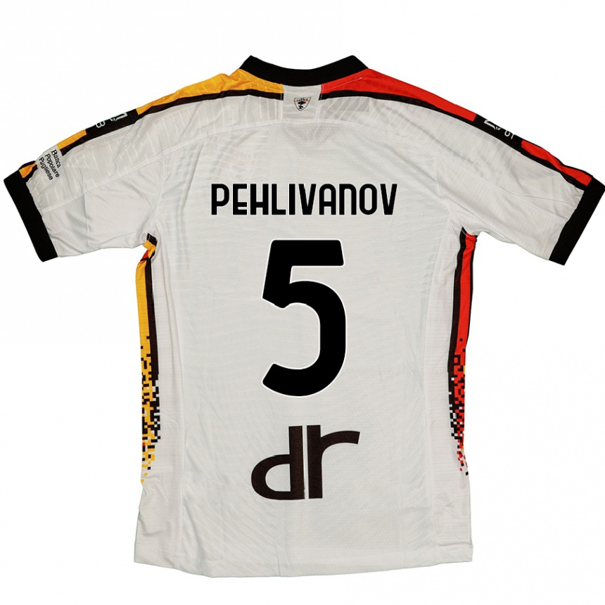 גברים כדורגל Cristian Pehlivanov #5 לבן שחור הרחק ג'רזי 2024/25