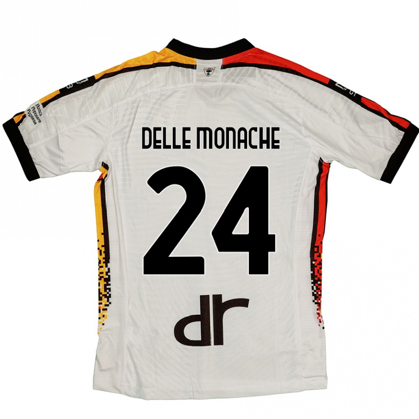 גברים כדורגל Marco Delle Monache #24 לבן שחור הרחק ג'רזי 2024/25