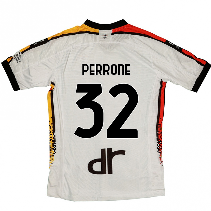 גברים כדורגל Samuele Perrone #32 לבן שחור הרחק ג'רזי 2024/25