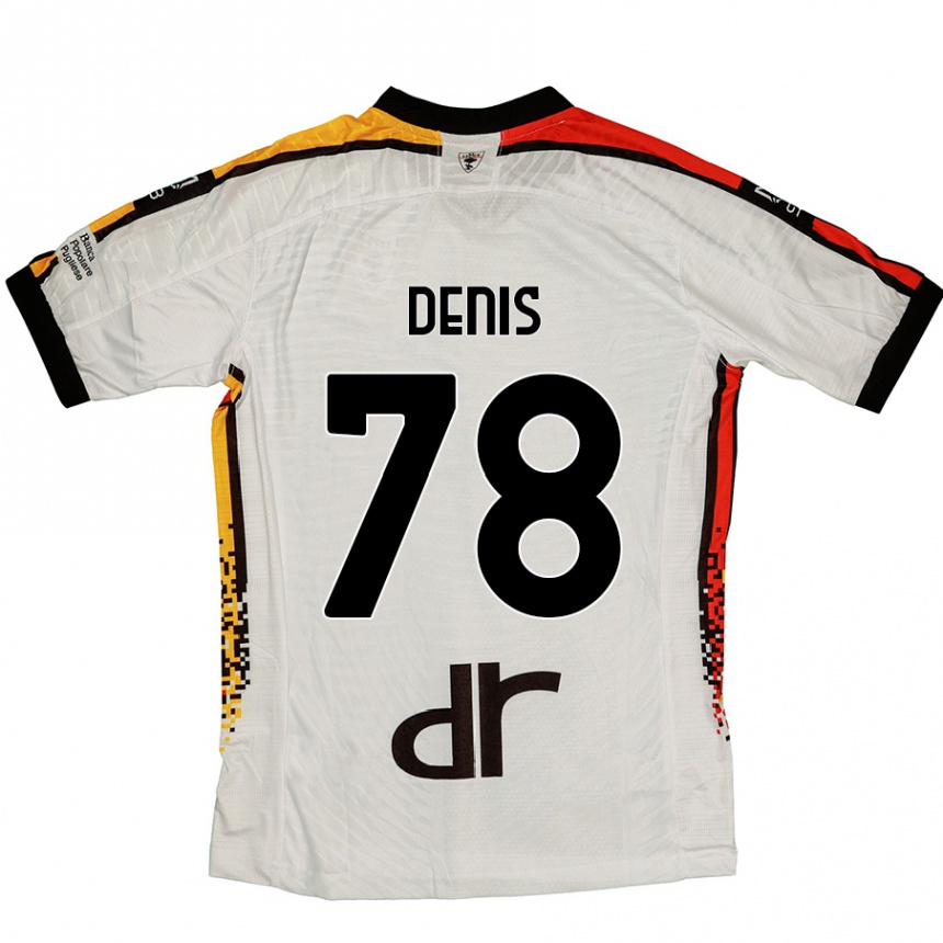 גברים כדורגל Max Denis #78 לבן שחור הרחק ג'רזי 2024/25