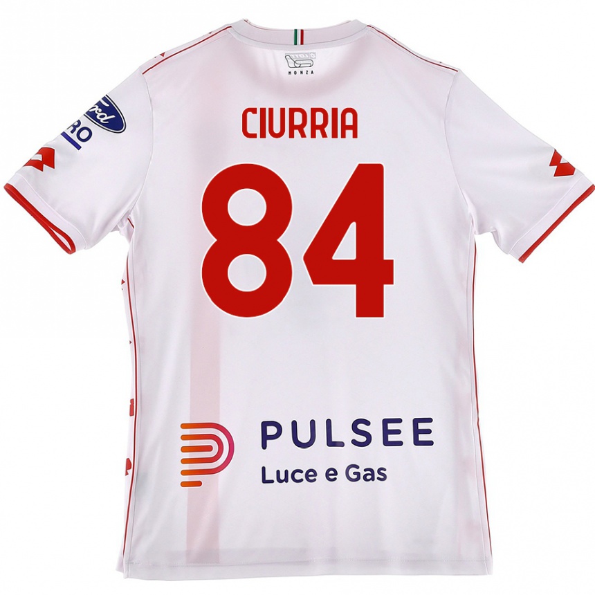 גברים כדורגל Patrick Ciurria #84 לבן אדום הרחק ג'רזי 2024/25