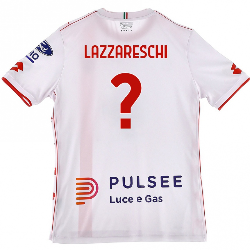 גברים כדורגל Andrea Lazzareschi #0 לבן אדום הרחק ג'רזי 2024/25