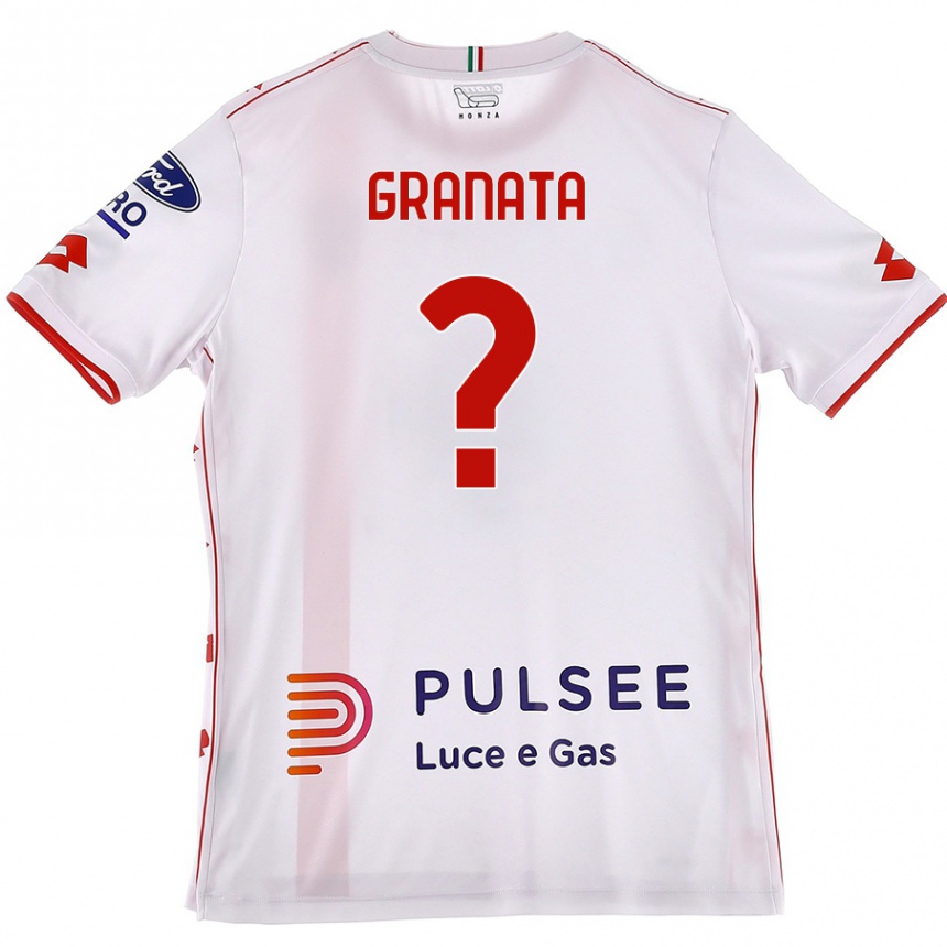גברים כדורגל Giorgio Granata #0 לבן אדום הרחק ג'רזי 2024/25