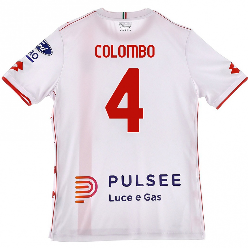 גברים כדורגל Leonardo Colombo #4 לבן אדום הרחק ג'רזי 2024/25
