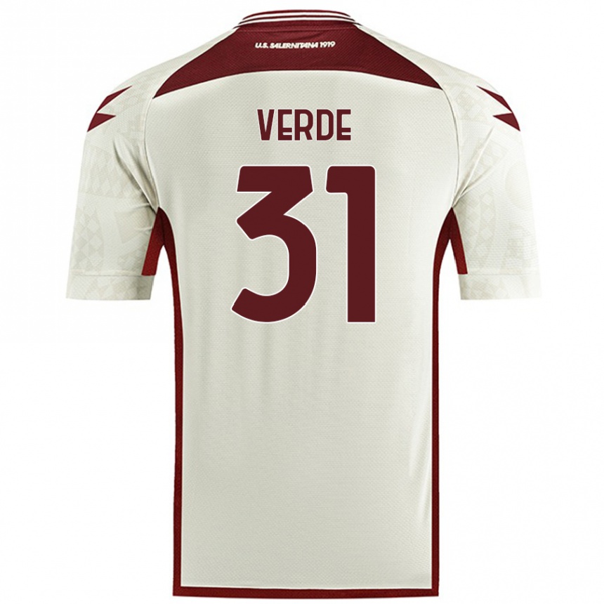 גברים כדורגל Daniele Verde #31 צבע שמנת הרחק ג'רזי 2024/25