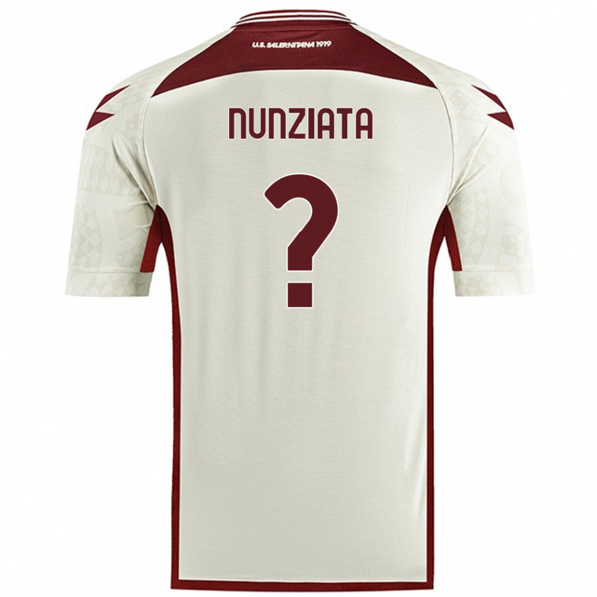 גברים כדורגל Francesco Nunziata #0 צבע שמנת הרחק ג'רזי 2024/25