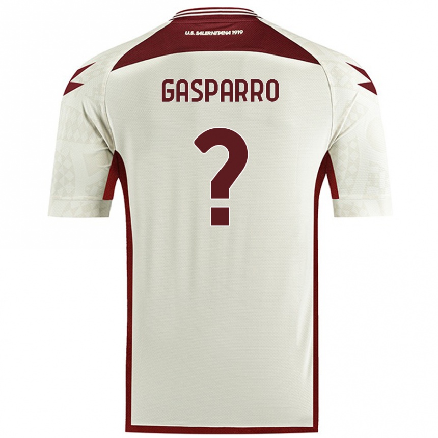גברים כדורגל Roberto Gasparro #0 צבע שמנת הרחק ג'רזי 2024/25