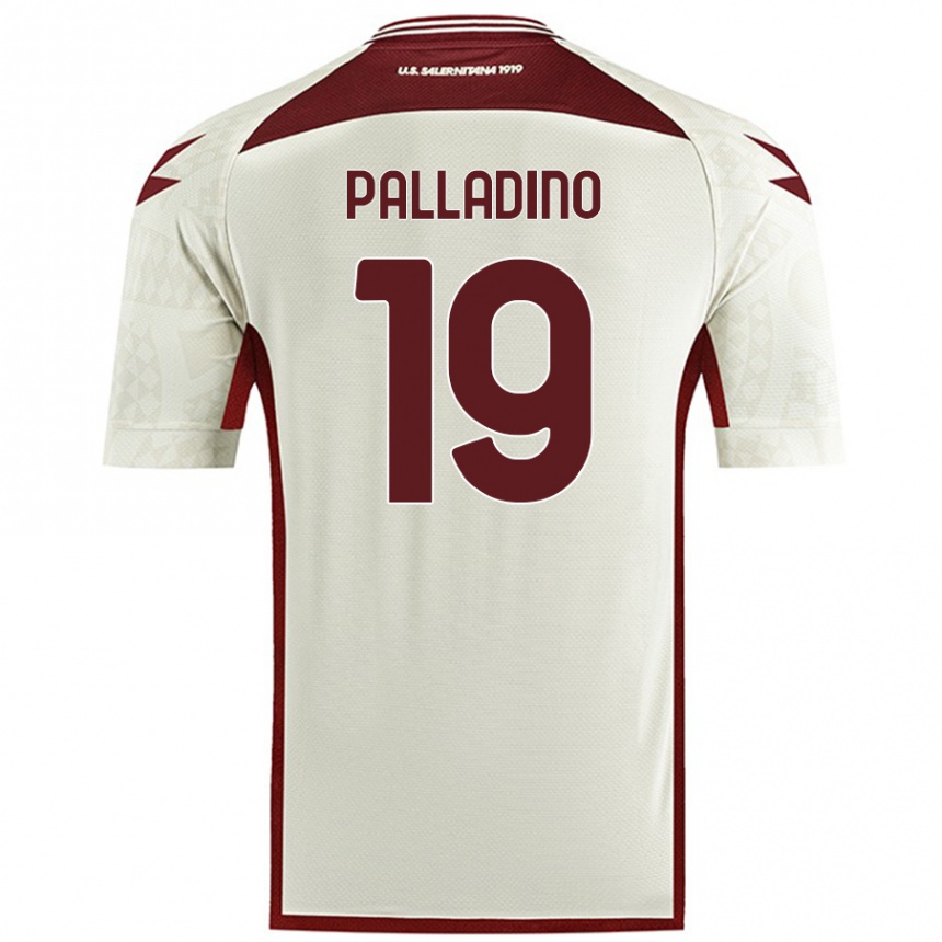 גברים כדורגל Alfonso Palladino #19 צבע שמנת הרחק ג'רזי 2024/25