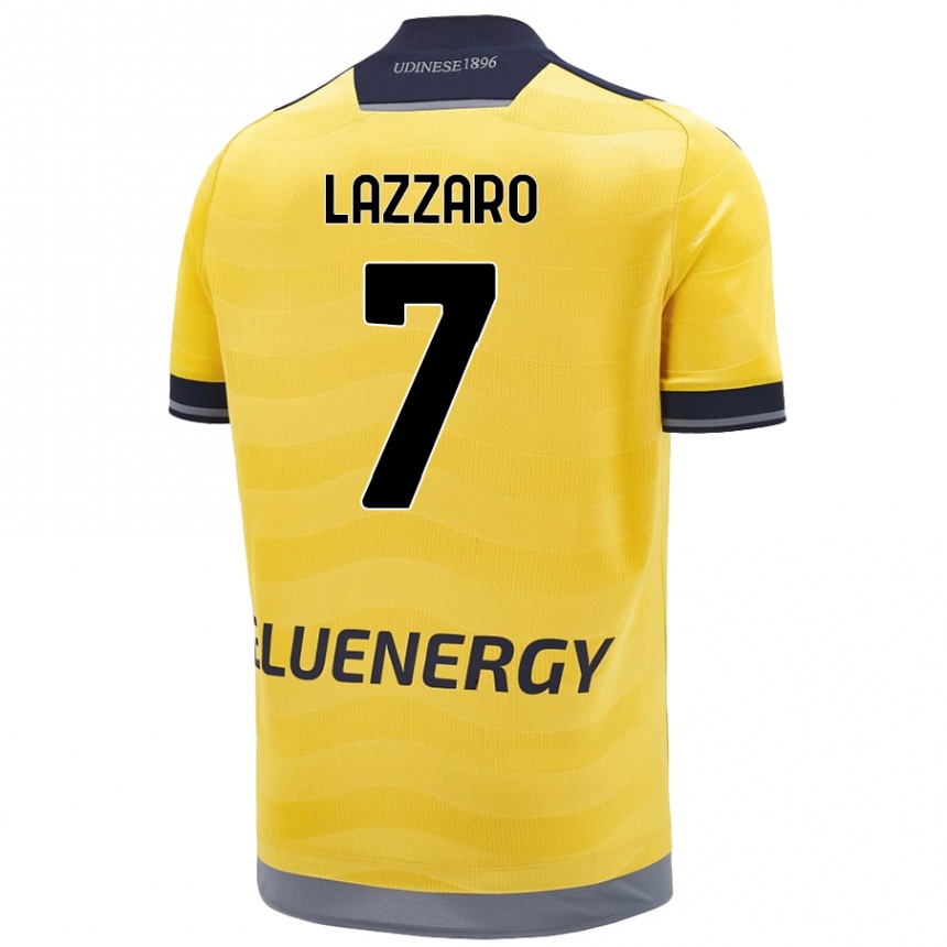 גברים כדורגל Davide Lazzaro #7 זָהוּב הרחק ג'רזי 2024/25