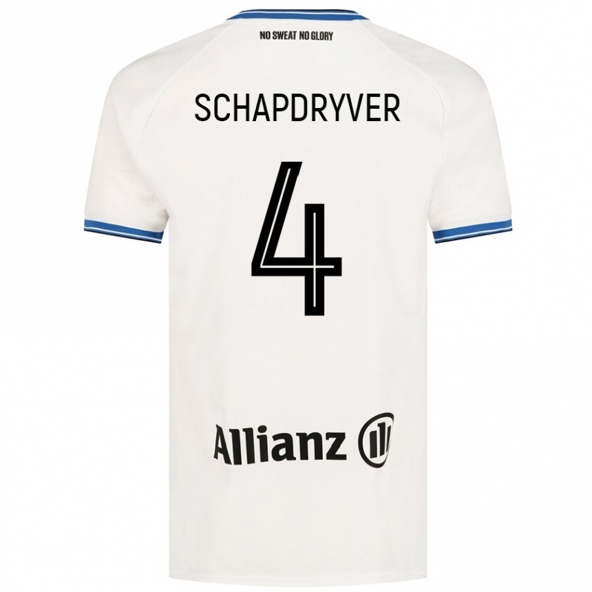 גברים כדורגל Emely Schapdryver #4 לָבָן הרחק ג'רזי 2024/25