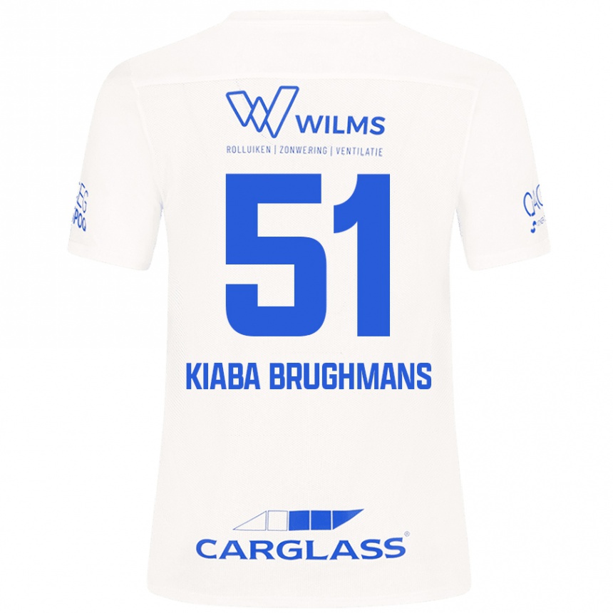 גברים כדורגל Lucca Kiaba Brughmans #51 לָבָן הרחק ג'רזי 2024/25