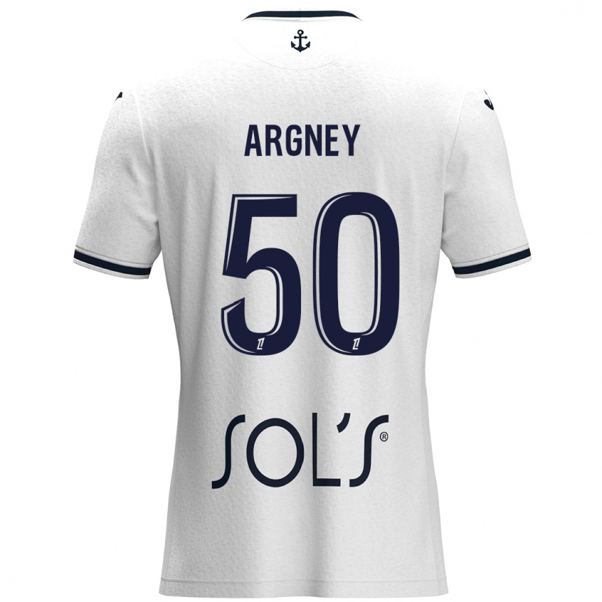 גברים כדורגל Paul Argney #50 לבן כחול כהה הרחק ג'רזי 2024/25