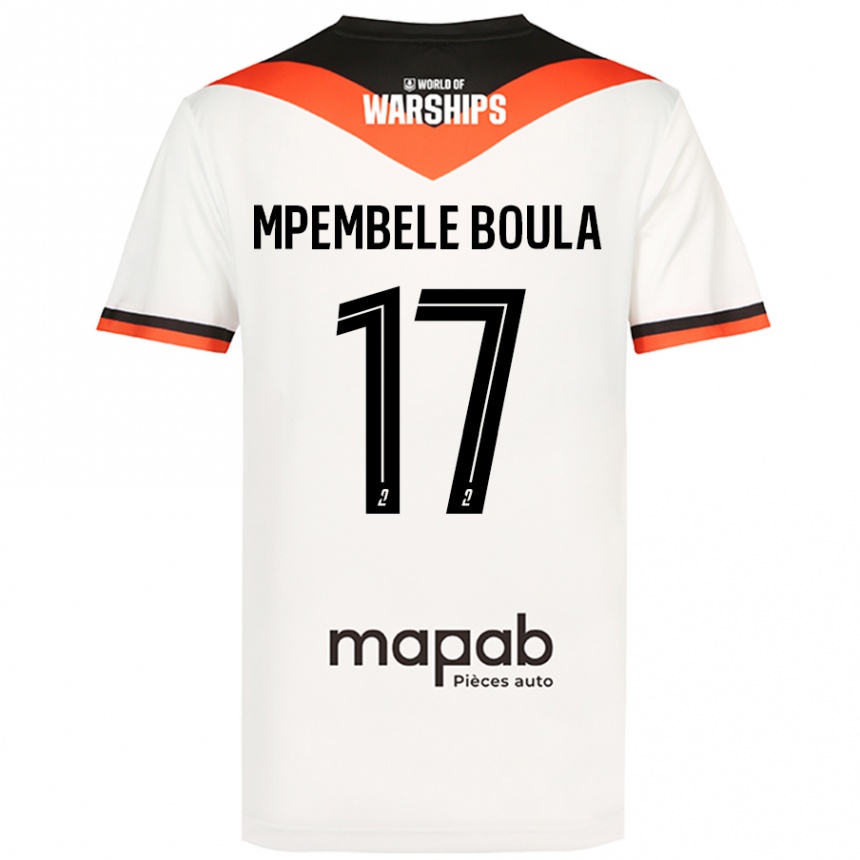 גברים כדורגל Exaucé Mpembele Boula #17 לָבָן הרחק ג'רזי 2024/25