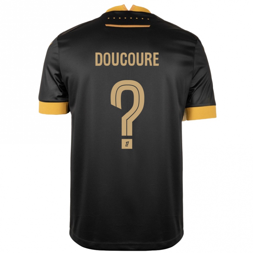 גברים כדורגל Sekou Doucoure #0 שחור חום הרחק ג'רזי 2024/25