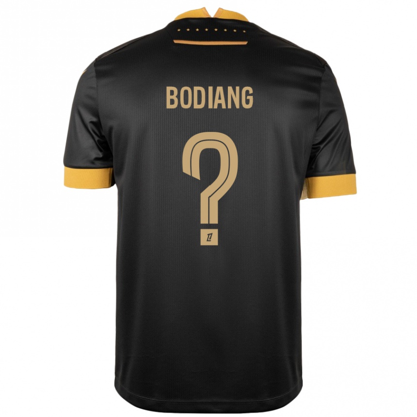 גברים כדורגל Moutanabi Bodiang #0 שחור חום הרחק ג'רזי 2024/25