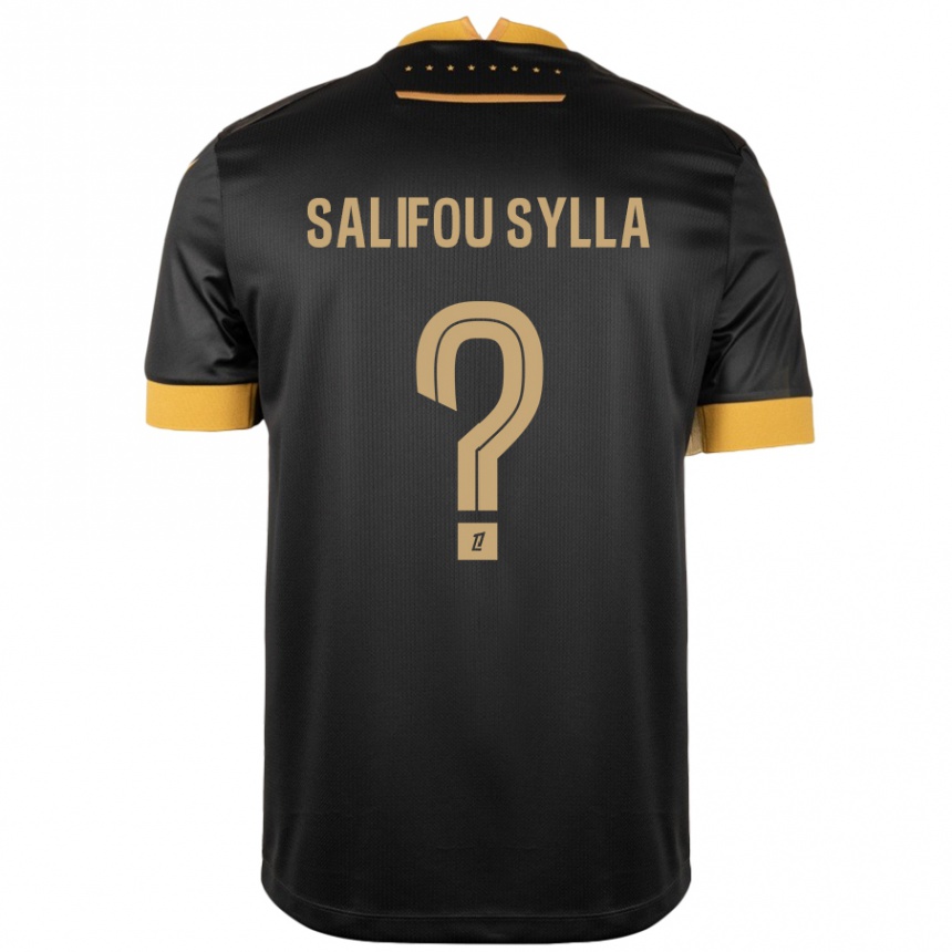 גברים כדורגל Salifou Sylla #0 שחור חום הרחק ג'רזי 2024/25