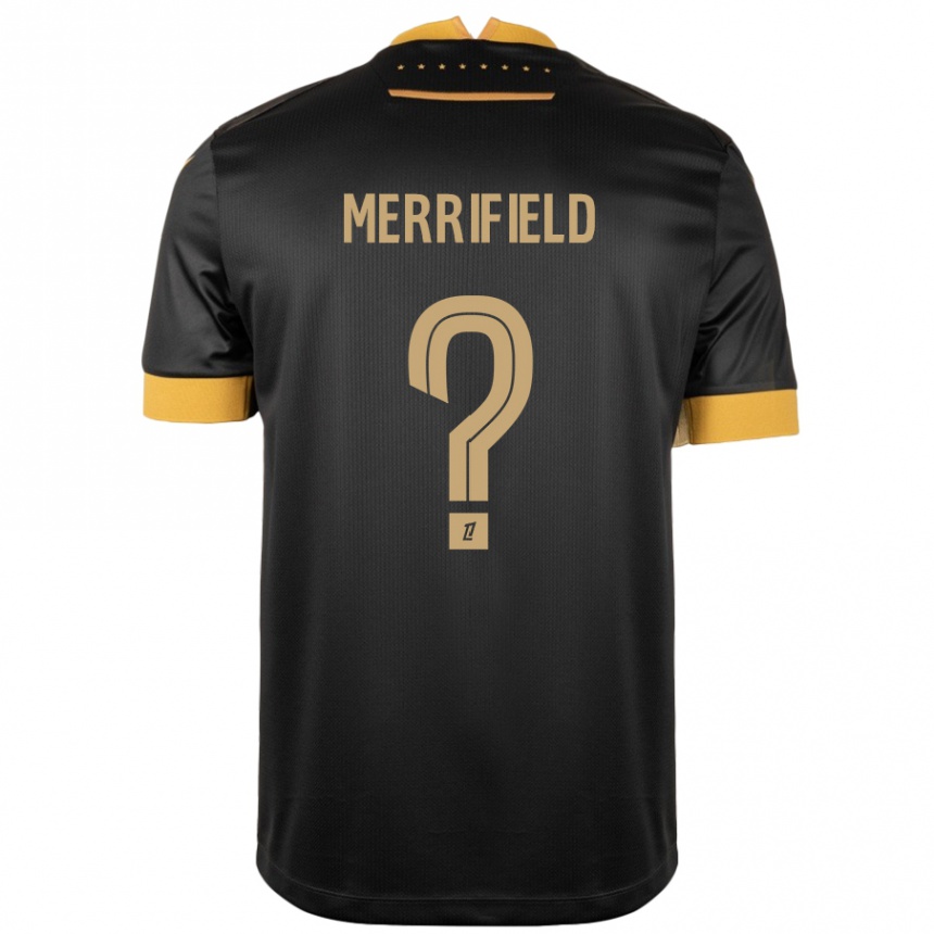 גברים כדורגל Loan Merrifield #0 שחור חום הרחק ג'רזי 2024/25
