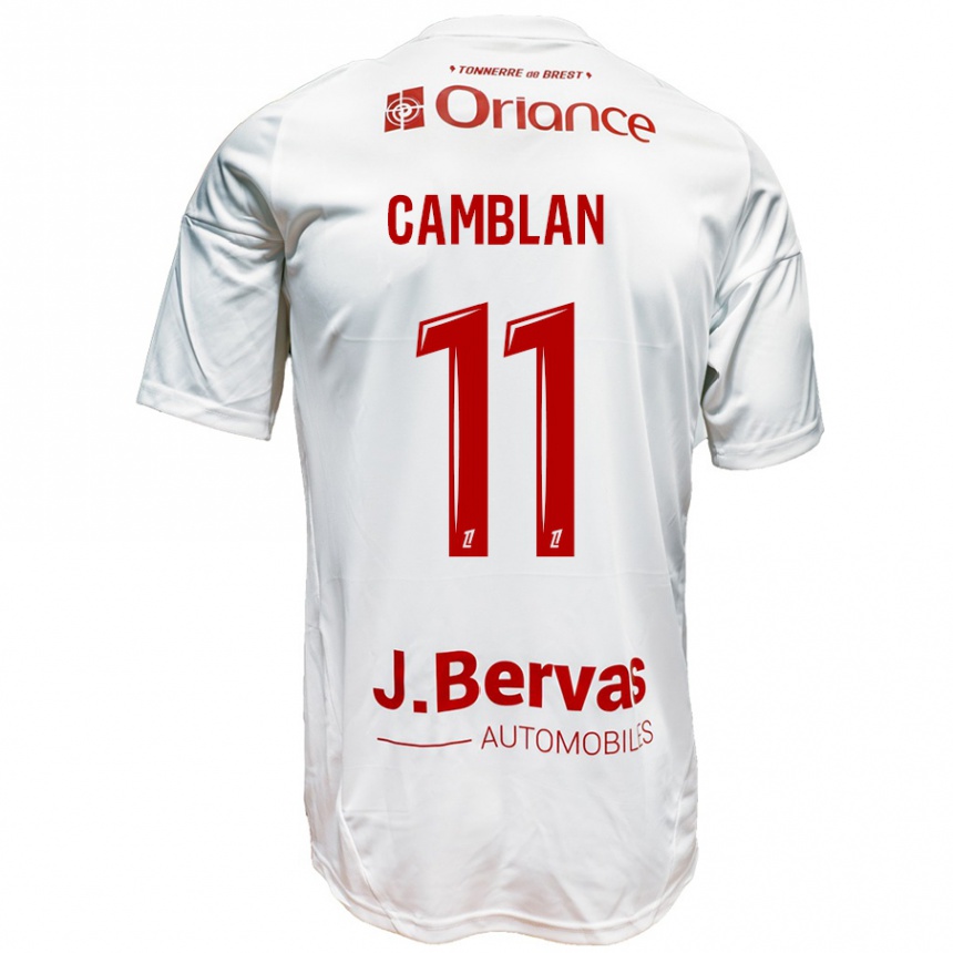 גברים כדורגל Axel Camblan #11 לבן אדום הרחק ג'רזי 2024/25