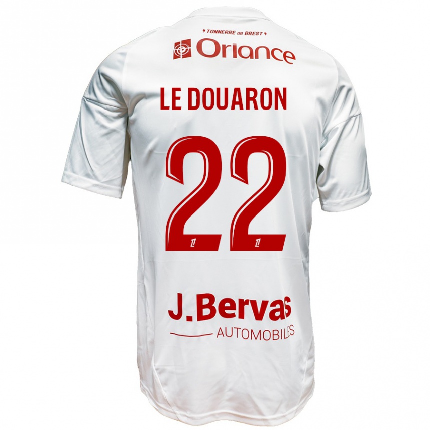 גברים כדורגל Jérémy Le Douaron #22 לבן אדום הרחק ג'רזי 2024/25