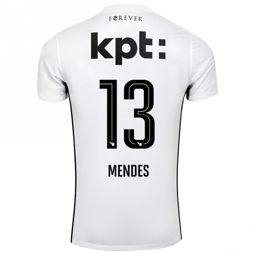 גברים כדורגל Daniel Mendes #13 לבן שחור הרחק ג'רזי 2024/25