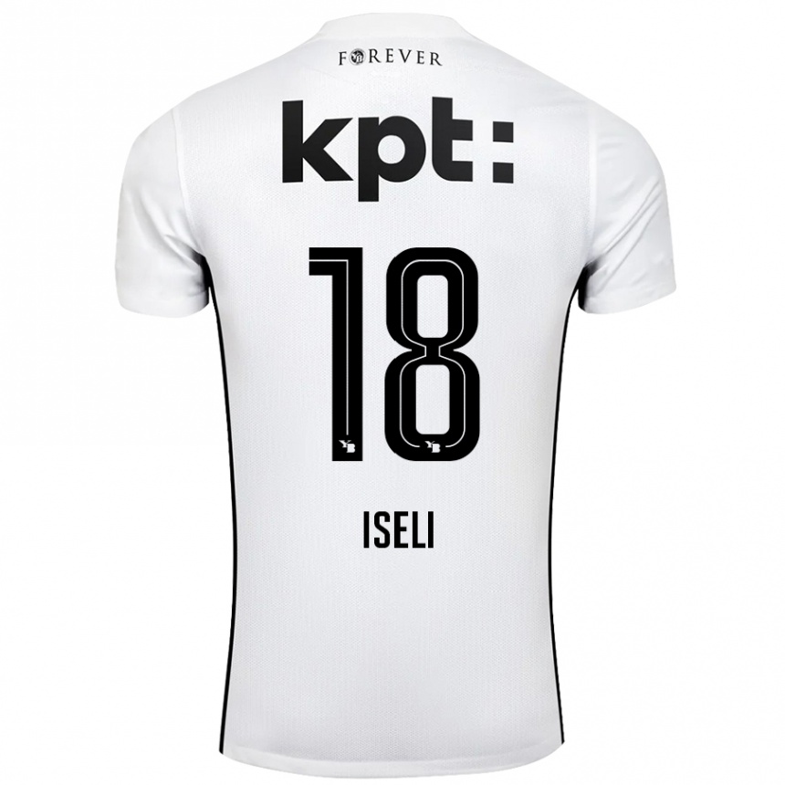 גברים כדורגל Marco Iseli #18 לבן שחור הרחק ג'רזי 2024/25