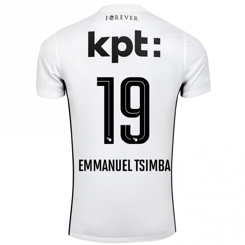 גברים כדורגל Felix Emmanuel Tsimba #19 לבן שחור הרחק ג'רזי 2024/25