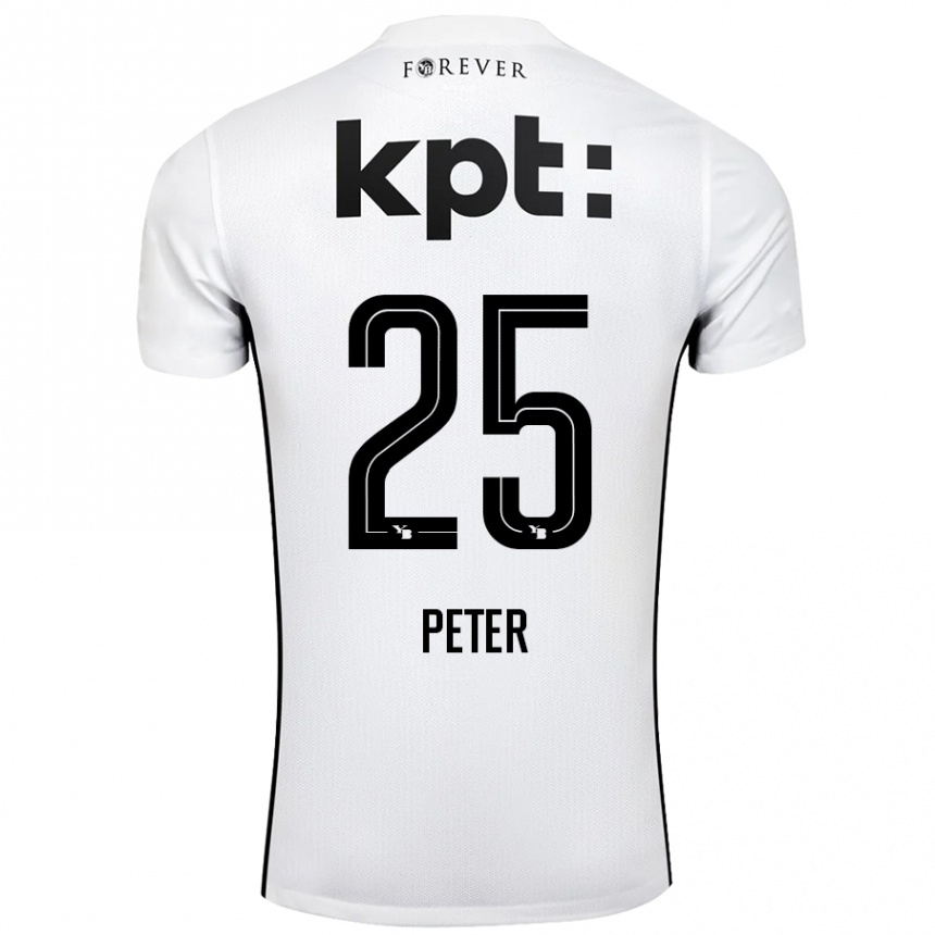 גברים כדורגל Luc Peter #25 לבן שחור הרחק ג'רזי 2024/25