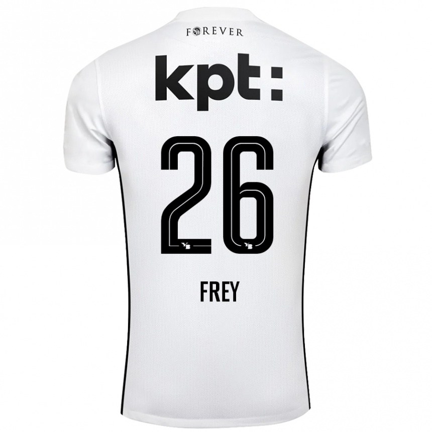 גברים כדורגל Laura Frey #26 לבן שחור הרחק ג'רזי 2024/25