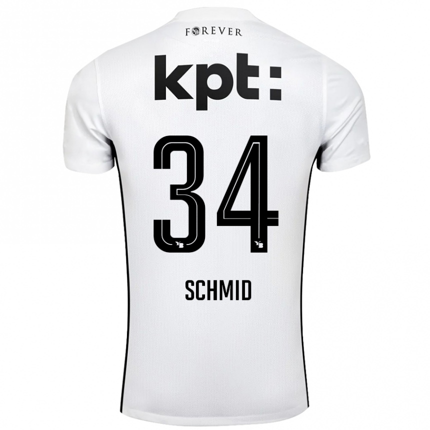 גברים כדורגל Céline Schmid #34 לבן שחור הרחק ג'רזי 2024/25