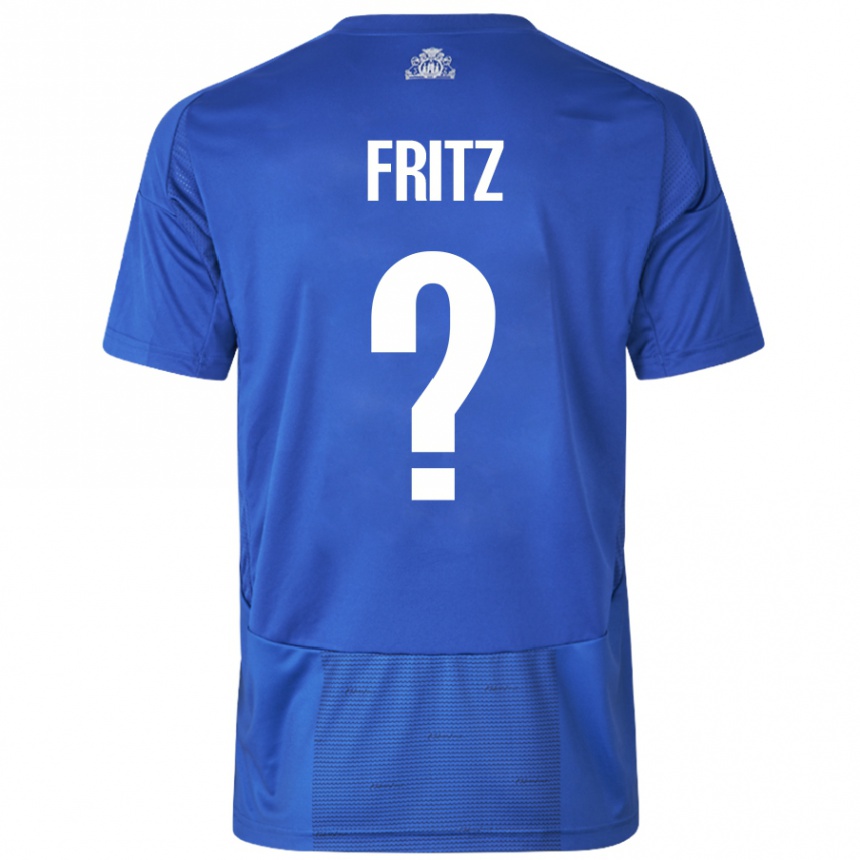 גברים כדורגל Gustav Fritz #0 כחול לבן הרחק ג'רזי 2024/25