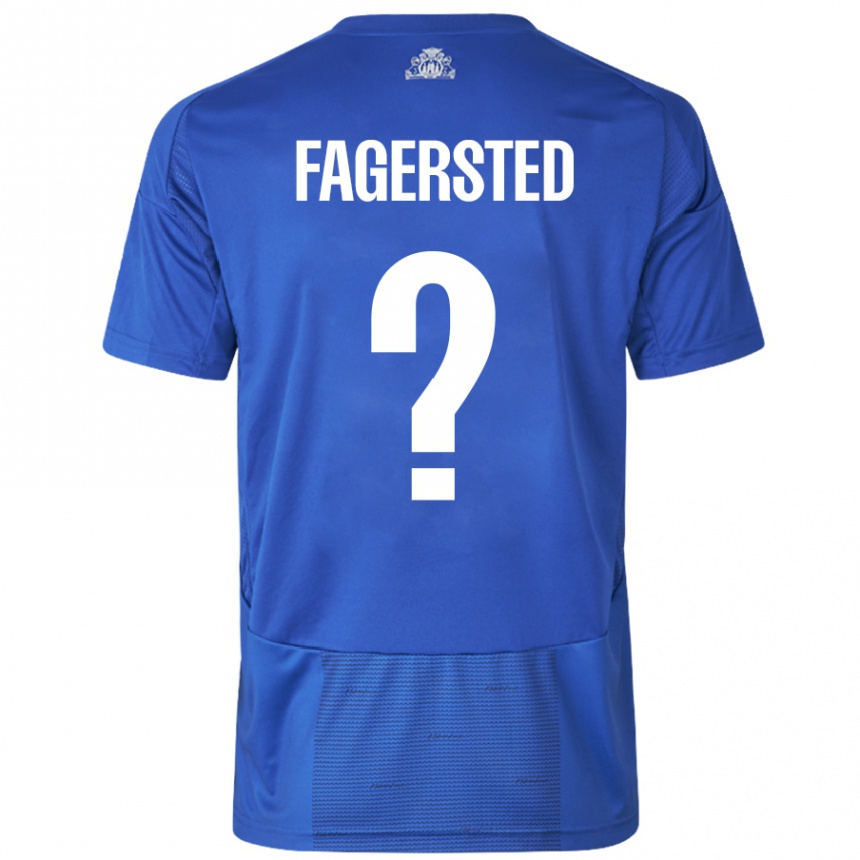 גברים כדורגל Johan Fagersted #0 כחול לבן הרחק ג'רזי 2024/25