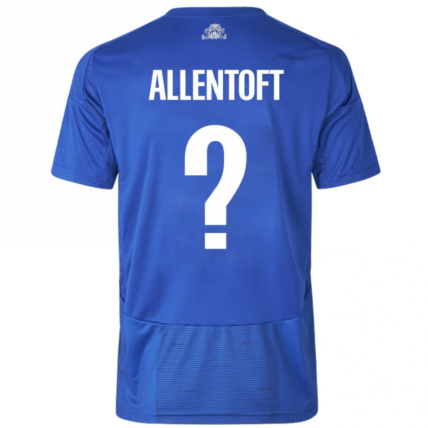 גברים כדורגל Philip Allentoft #0 כחול לבן הרחק ג'רזי 2024/25