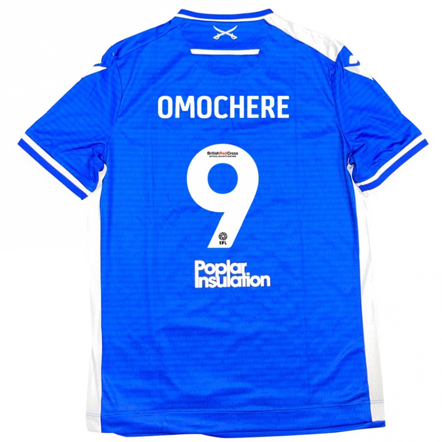 נשים כדורגל Promise Omochere #9 כחול לבן ג'רזי ביתית 2024/25